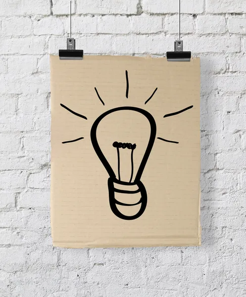 Poster with lightbulb — Stock Photo, Image