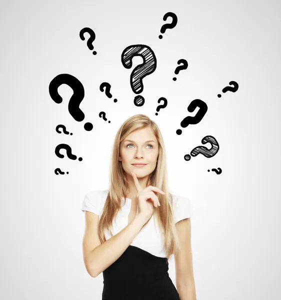 soru işareti üzerinde kafa