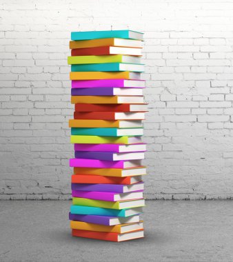 Renkli kitap yığını