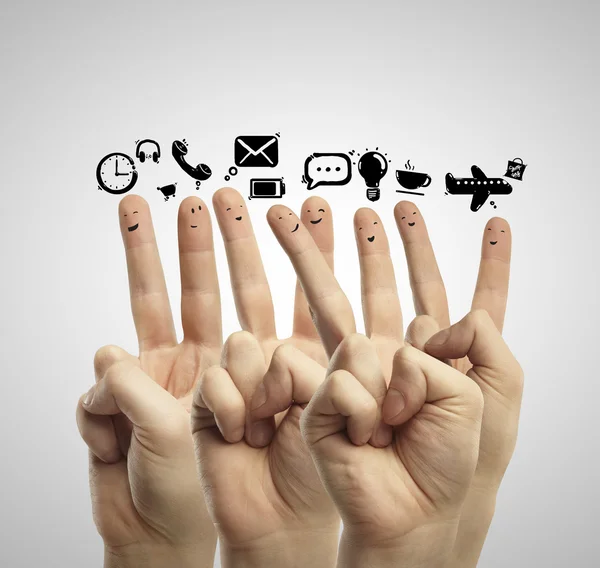 Finger smileys — Stock Photo, Image