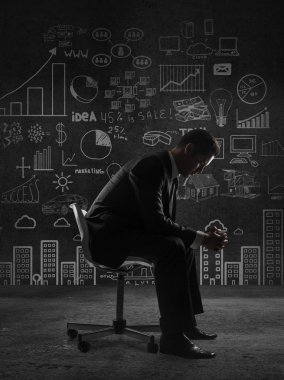 Duvardaki iş konsepti