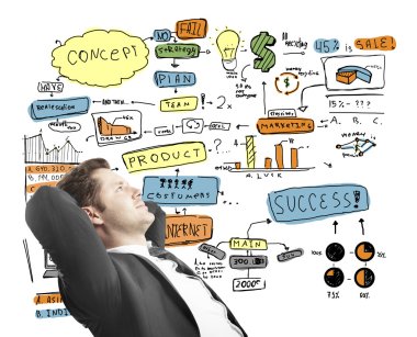 adam oturuyor ve düşünme