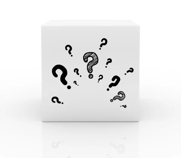 Box on with question — Stock Photo, Image