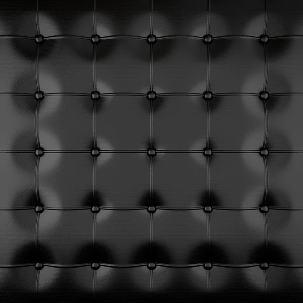 Black padded leather — Stock Photo, Image