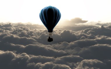 air baloon on sky clipart