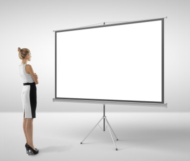 kadın ve flipchart