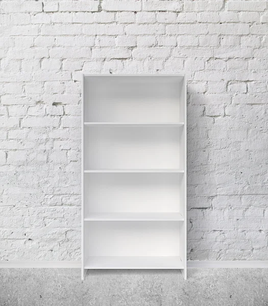 Witte boekenplank — Stockfoto