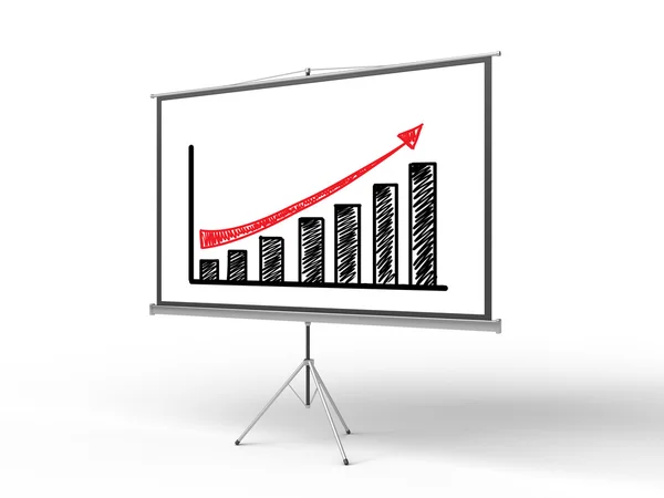 Flip chart with chart — Stock Photo, Image