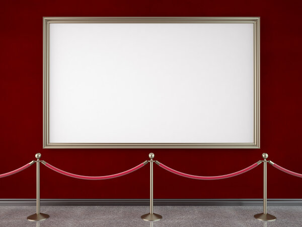 gallery with stanchions