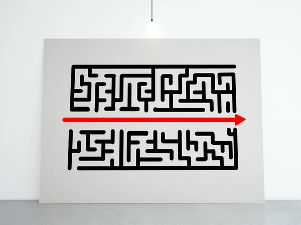 Cardboard with maze — Stock Photo, Image