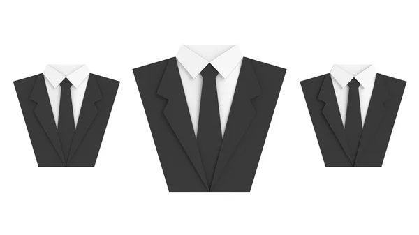Tři papíru oblek — Stock fotografie