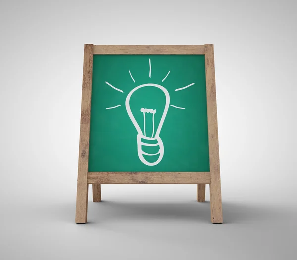 Chalkboard with drawing lamp — Stock Photo, Image