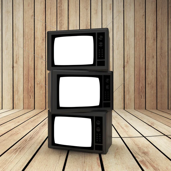 Три телебачення — стокове фото
