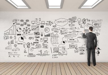 Duvardaki iş konsepti