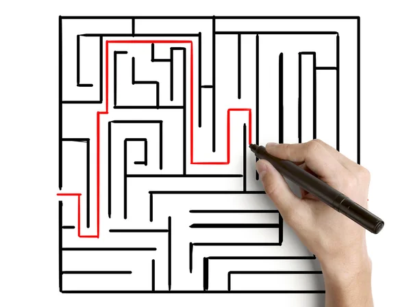 Hand drawing maze — Stock Photo, Image