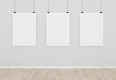 three blank posters clipart