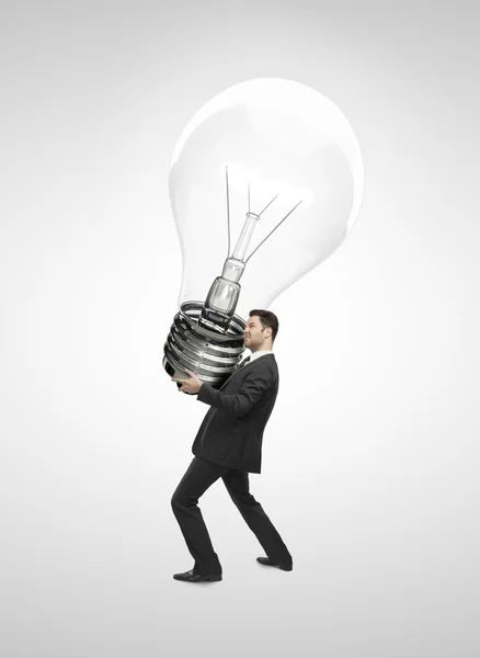 Man holding lamp — Stock Photo, Image