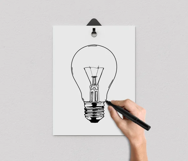 Hand ritning lampa — Stockfoto