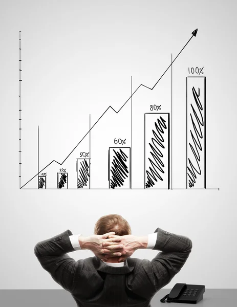 Graph on wall — Stock Photo, Image