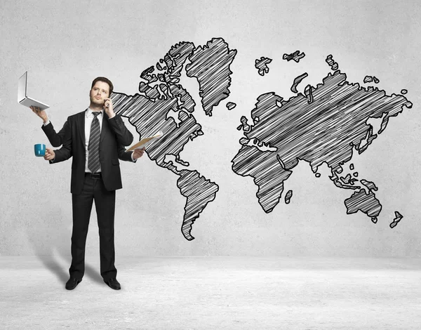 World map on wall — Stock Photo, Image