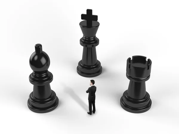 Mann und Schach — Stockfoto