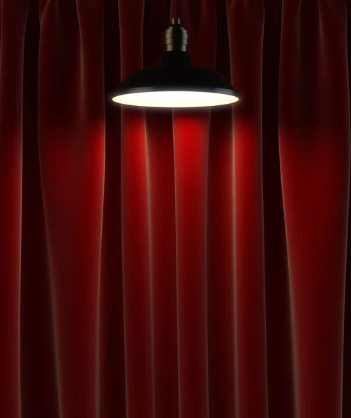 Lámpara y cortinas — Foto de Stock