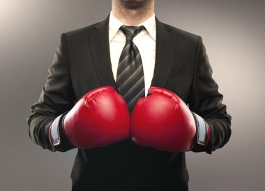 businessman boxing clipart