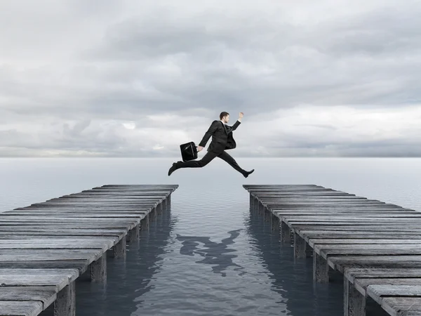 Businessman jumping — Stock Photo, Image