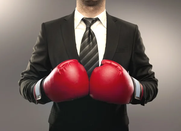 Businessman boxing — Stock Photo, Image