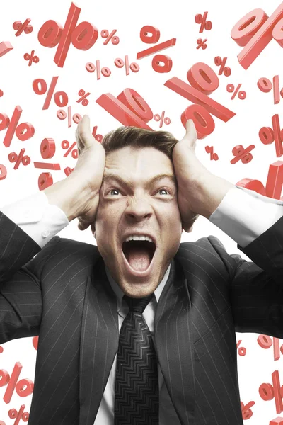 Businessman screaming — Stock Photo, Image