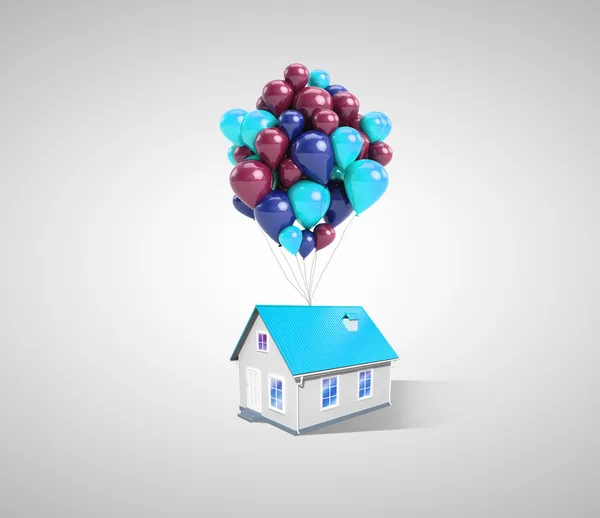 Casa y globos — Foto de Stock