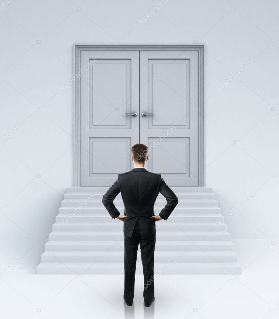 businessman and doors