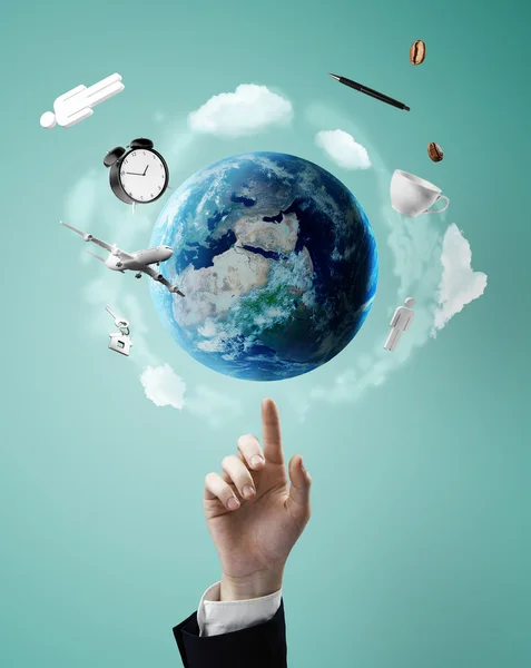 Pointing on earth — Stock Photo, Image