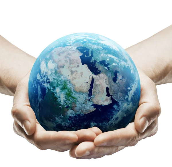 Hands holding earth — Stock Photo, Image