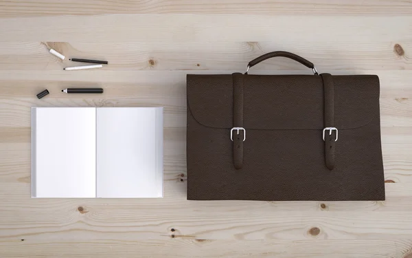 Briefcase and notebook — Stock Photo, Image