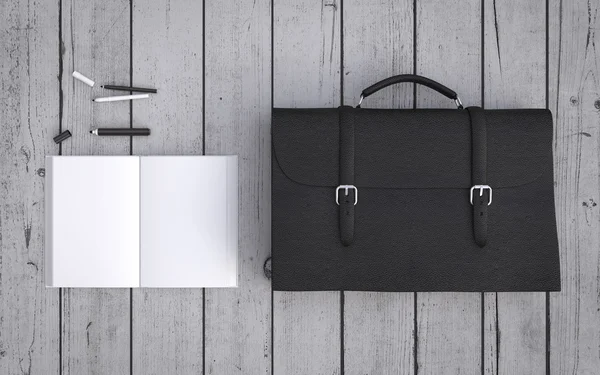 Briefcase and notebook — Stock Photo, Image