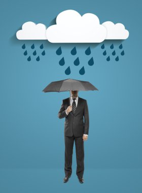 şemsiye ile işadamı
