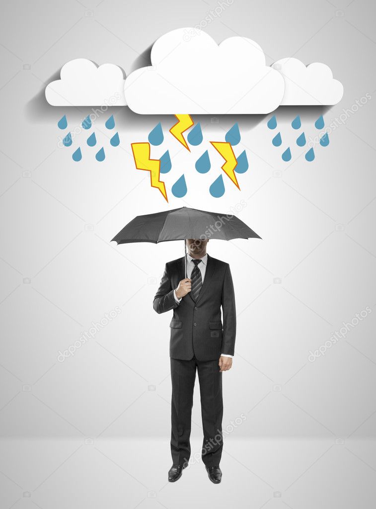 man with umbrella