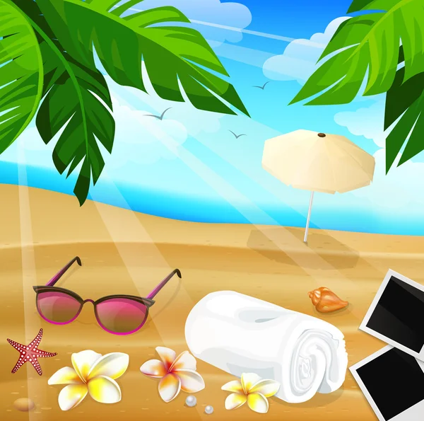 Beach collage — Stock Vector