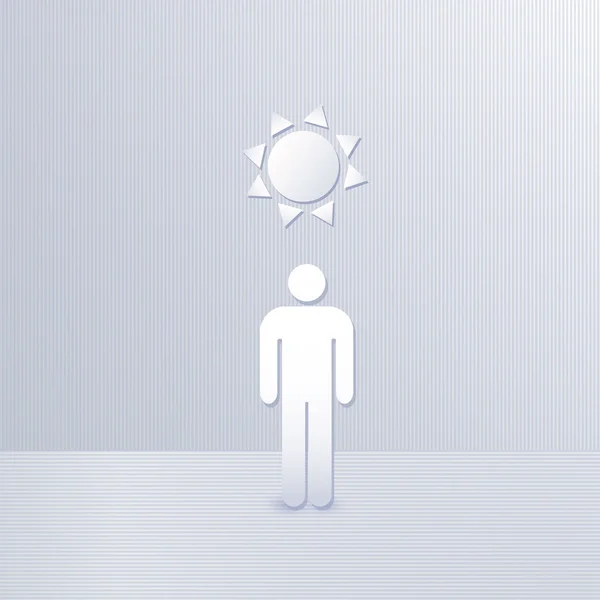 男人和太阳 — 图库矢量图片