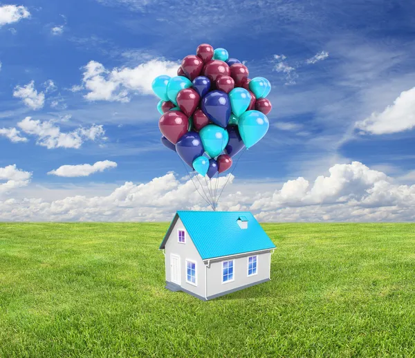 Casa de campo con globos — Foto de Stock