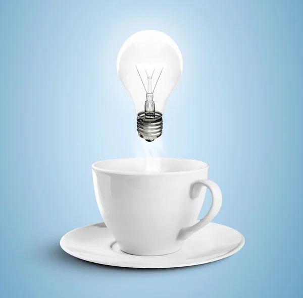 Kaffe och lampa — Stockfoto