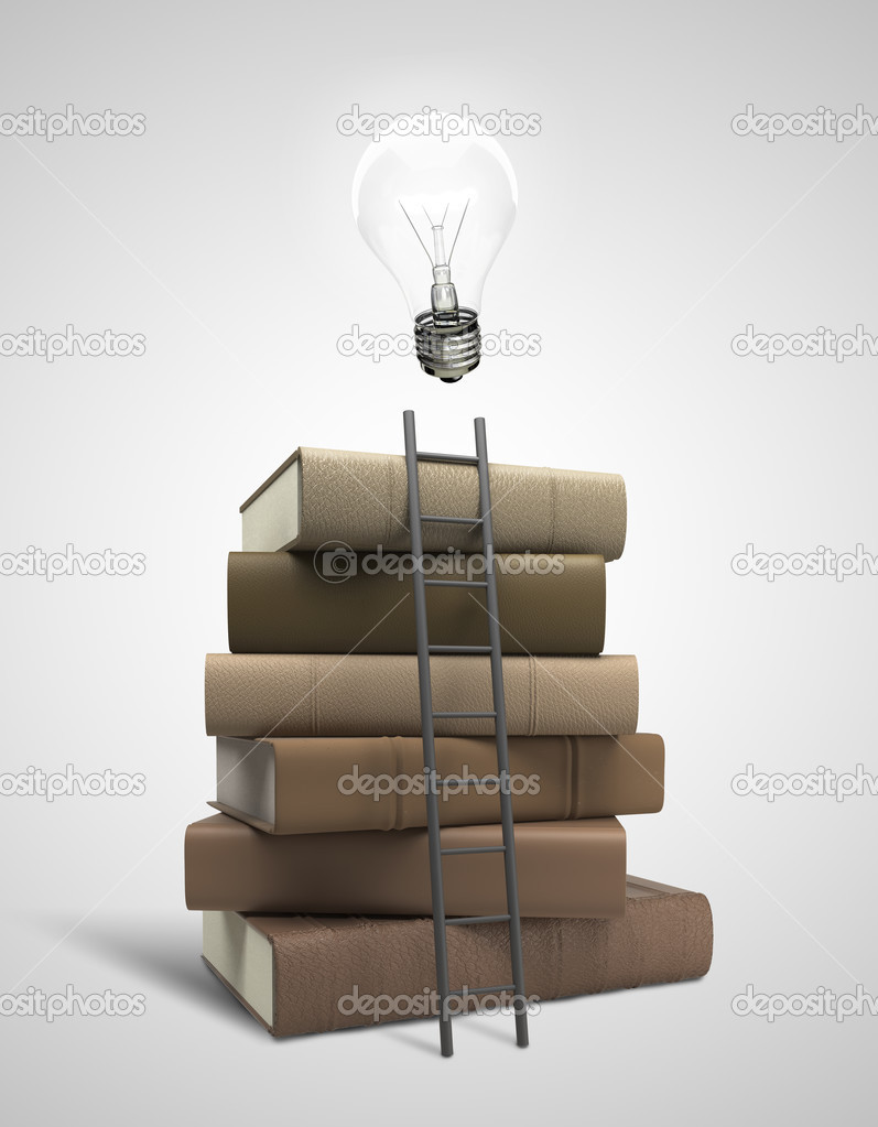 books and lightbulb