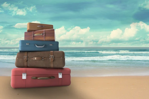 Bags on beach — Stock Photo, Image