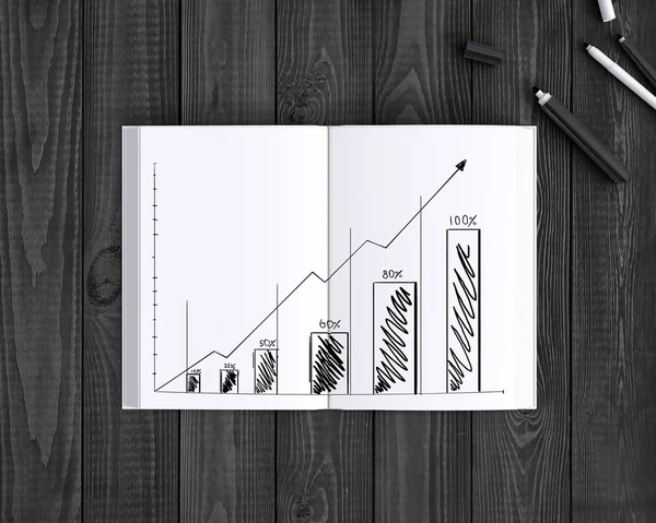 グラフが付いている本 — ストック写真