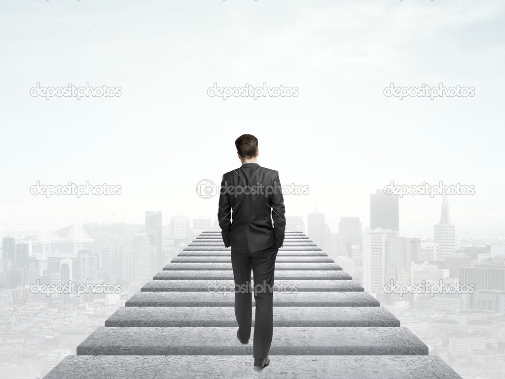 man walking on city
