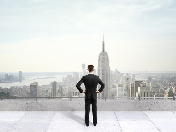 businessman on roof