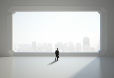 işadamı ve büyük pencere