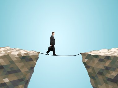 ip üzerinde yürüyen adam