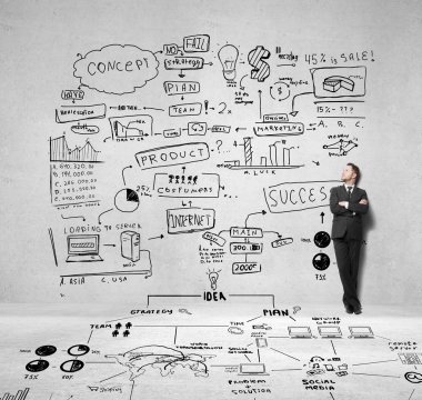 business concept on wall